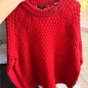 H&M Textured Knit Red Sweater
